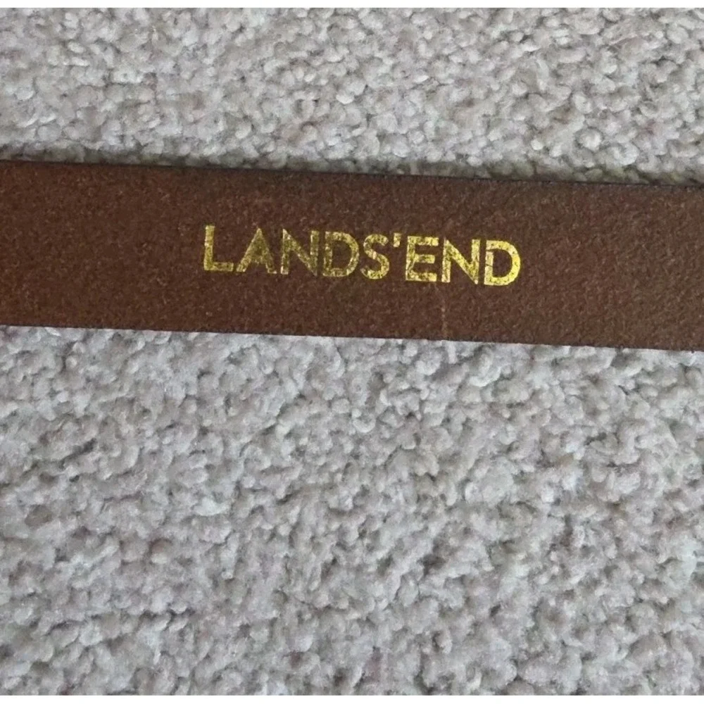 Lands' End Men's Leather Belt Brown Size 38-41, 1X  Preppy Classic